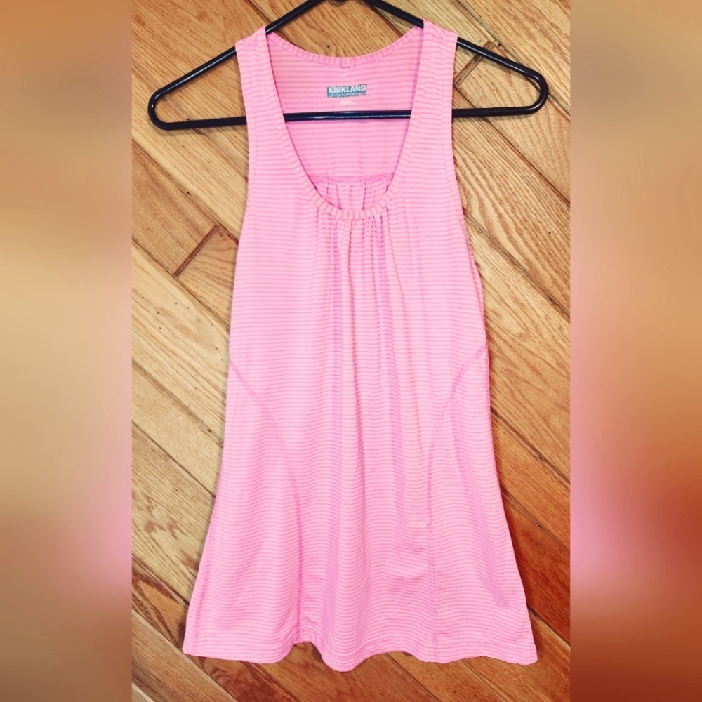 Kirkland Signature Pink Striped Small Athletic Tank Top